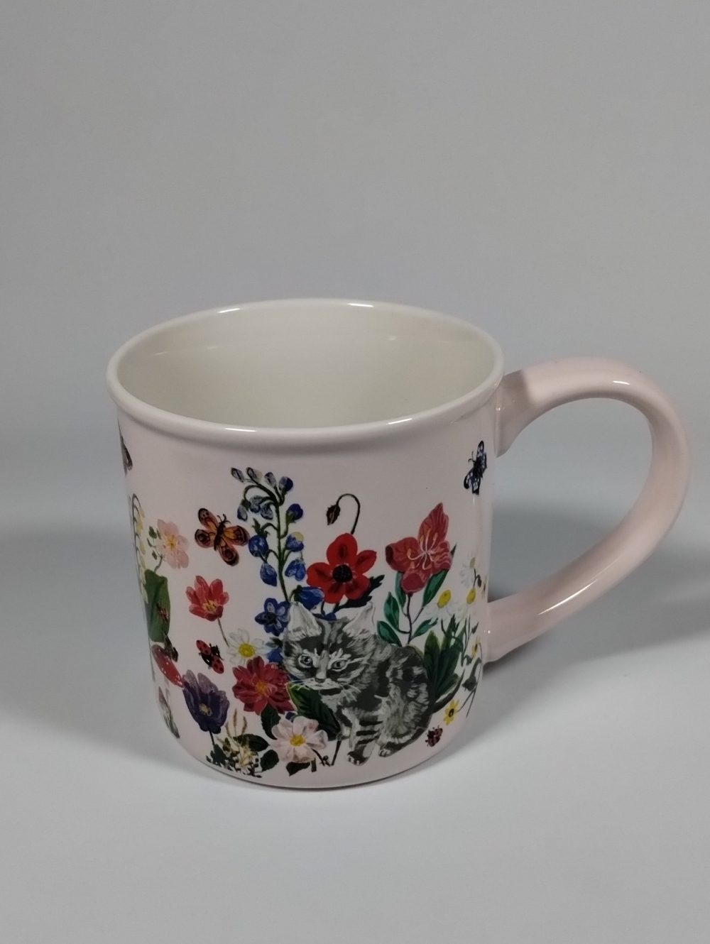 Nathalie Lete Pink Floral Cat Ceramic Mug – Charming Everyday Cup